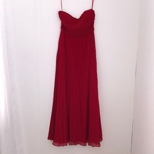 WORN ONCE-Lulu’s Apple Red Strapless Chiffon Dress